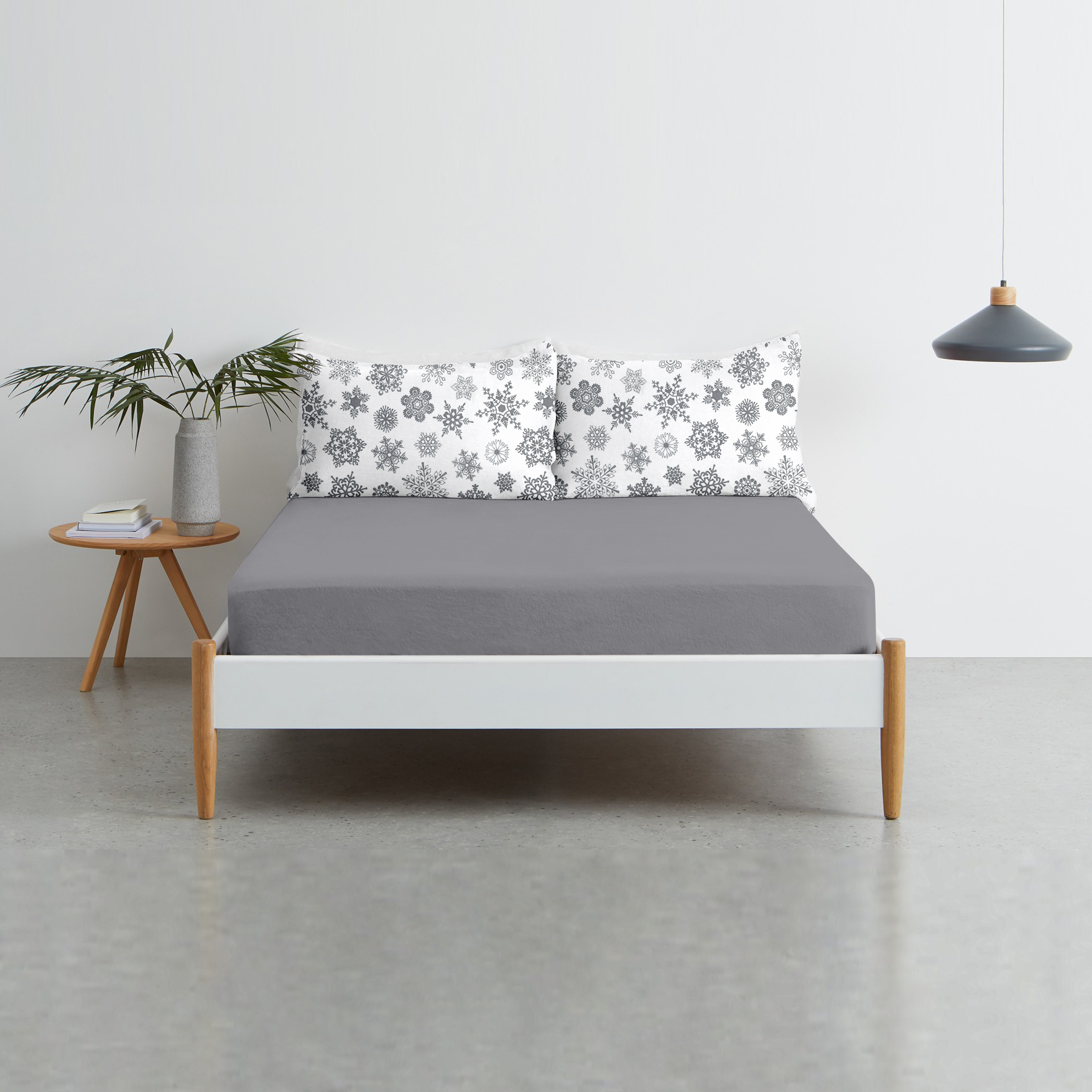

Простынь Cosas Snowflakes Grey Graphite 220х240 + наволочки 50х70 2 шт