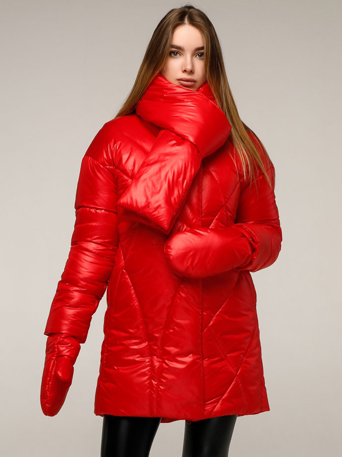 Акція на Куртка зимова жіноча Favoritti ПВ-1291 Лаке Тон 76 54 Червона від Rozetka