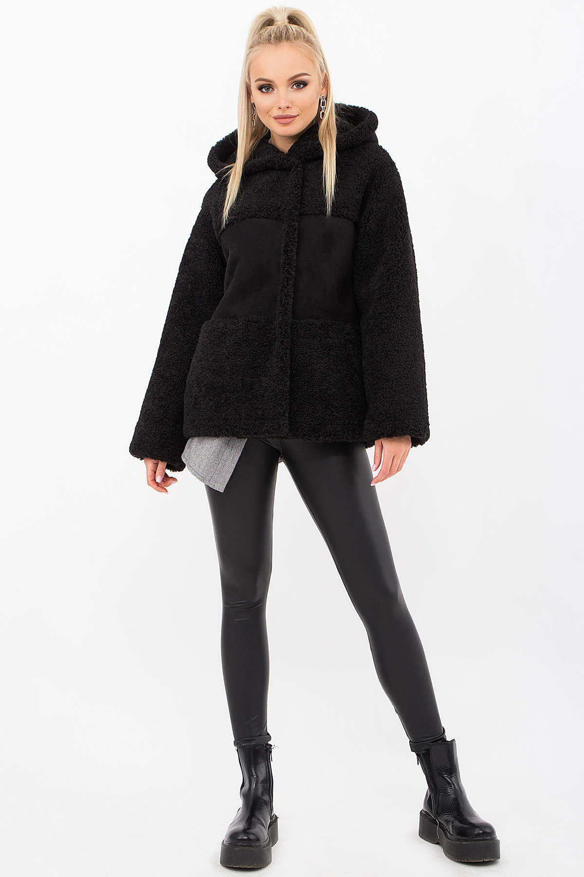 

Дубленка женская из эко-меха цвет черный размер  FGg_76910, Дубленка женская из эко-меха цвет черный размер 50 FGg_76910