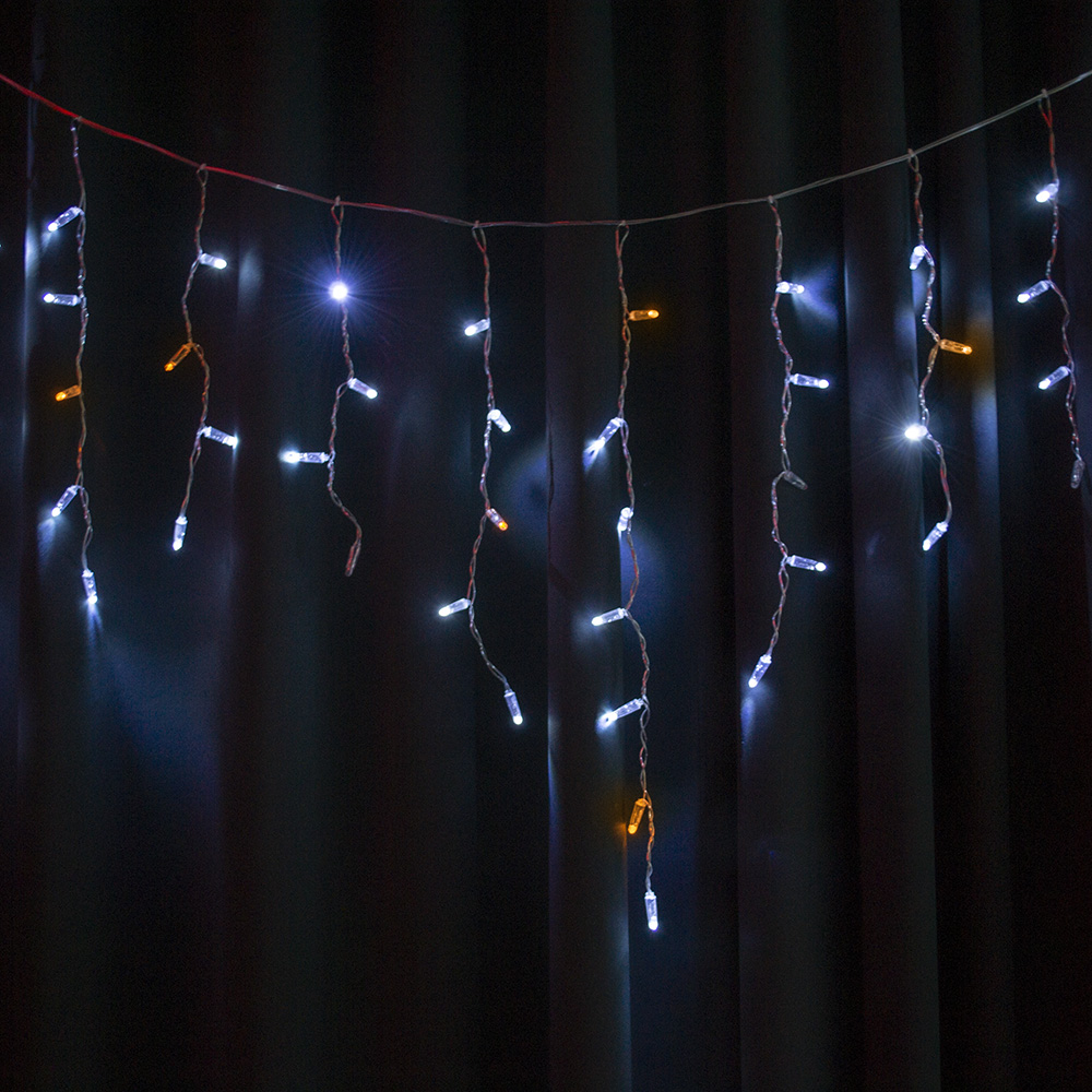 

Гирлянда уличная STARLIGHT бахрома 75LED белый/желтый 2х0.7м IP44 прозрачный провод (57267)