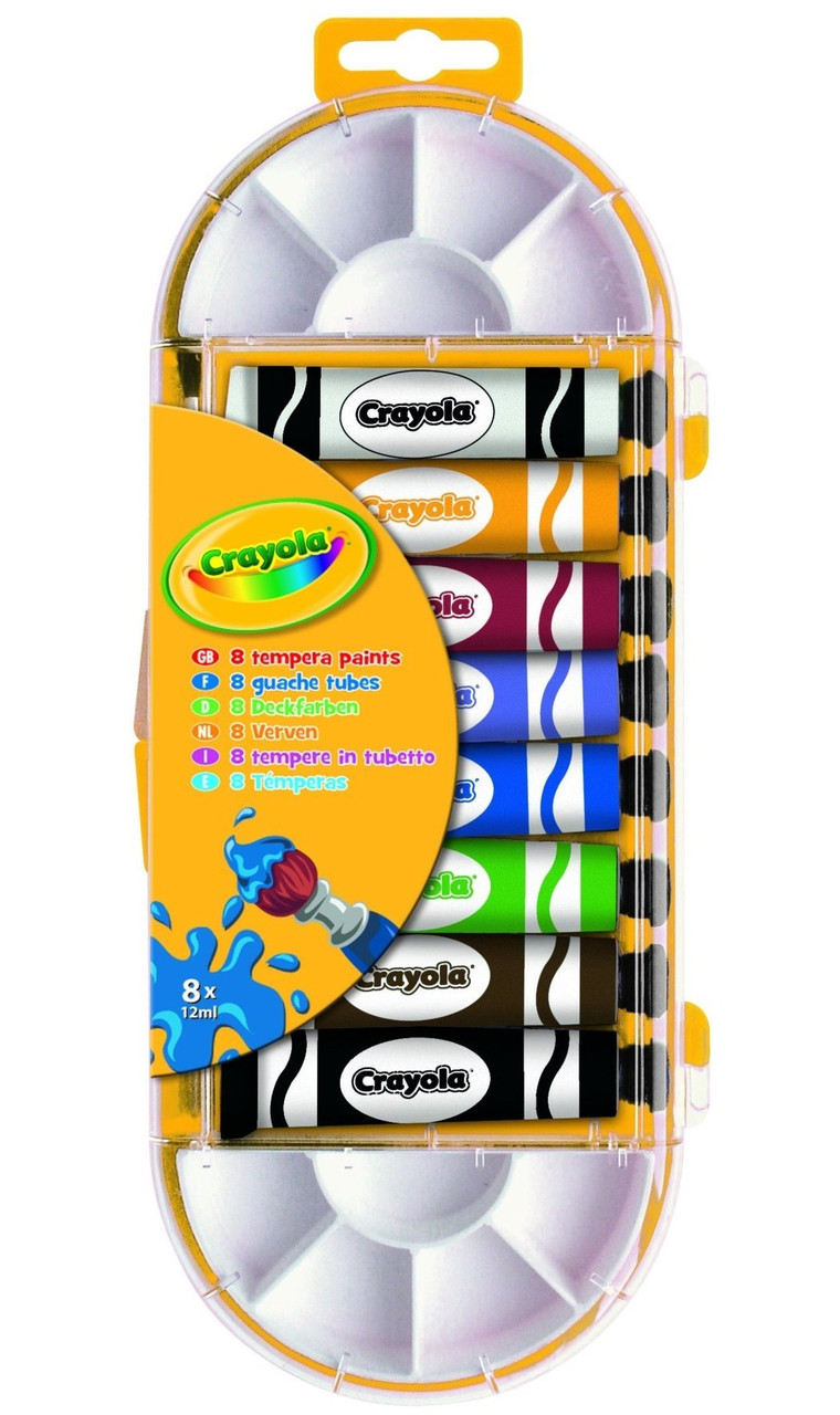 

Набор Crayola темперных красок 8 тюбиков с палитрой и кисточкой (7407)