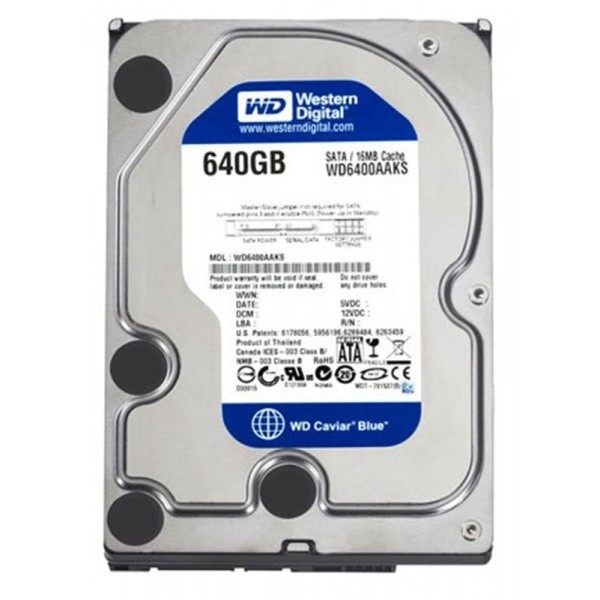

HDD SATA 640GB WD Caviar Blue 7200rpm 16MB (WD6400AAKS) Refurbished