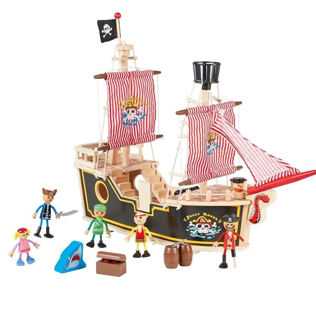 

Конструктор детский из дерева Пиратский корабль Playtive