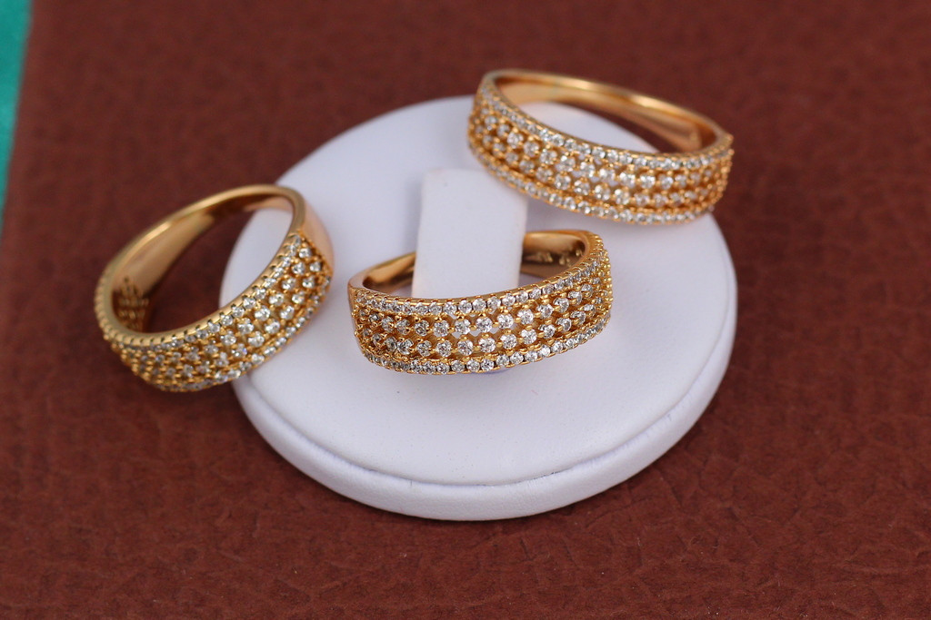 

Кольцо Xuping Jewelry четыре дорожки р 17 золотистое