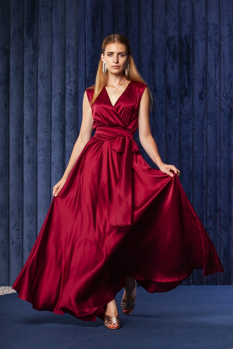 

Красивое длиннное платье большого размера FashionYouWant L марсала 43285091
