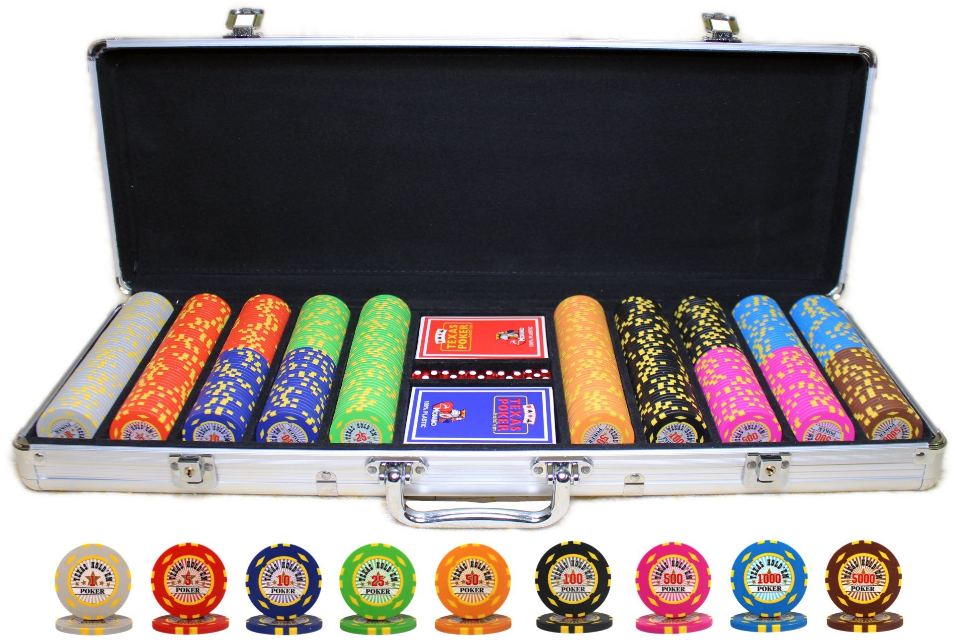

Профессиональный покер набор Texas Hold'em Poker 500, фишки 14 грамм