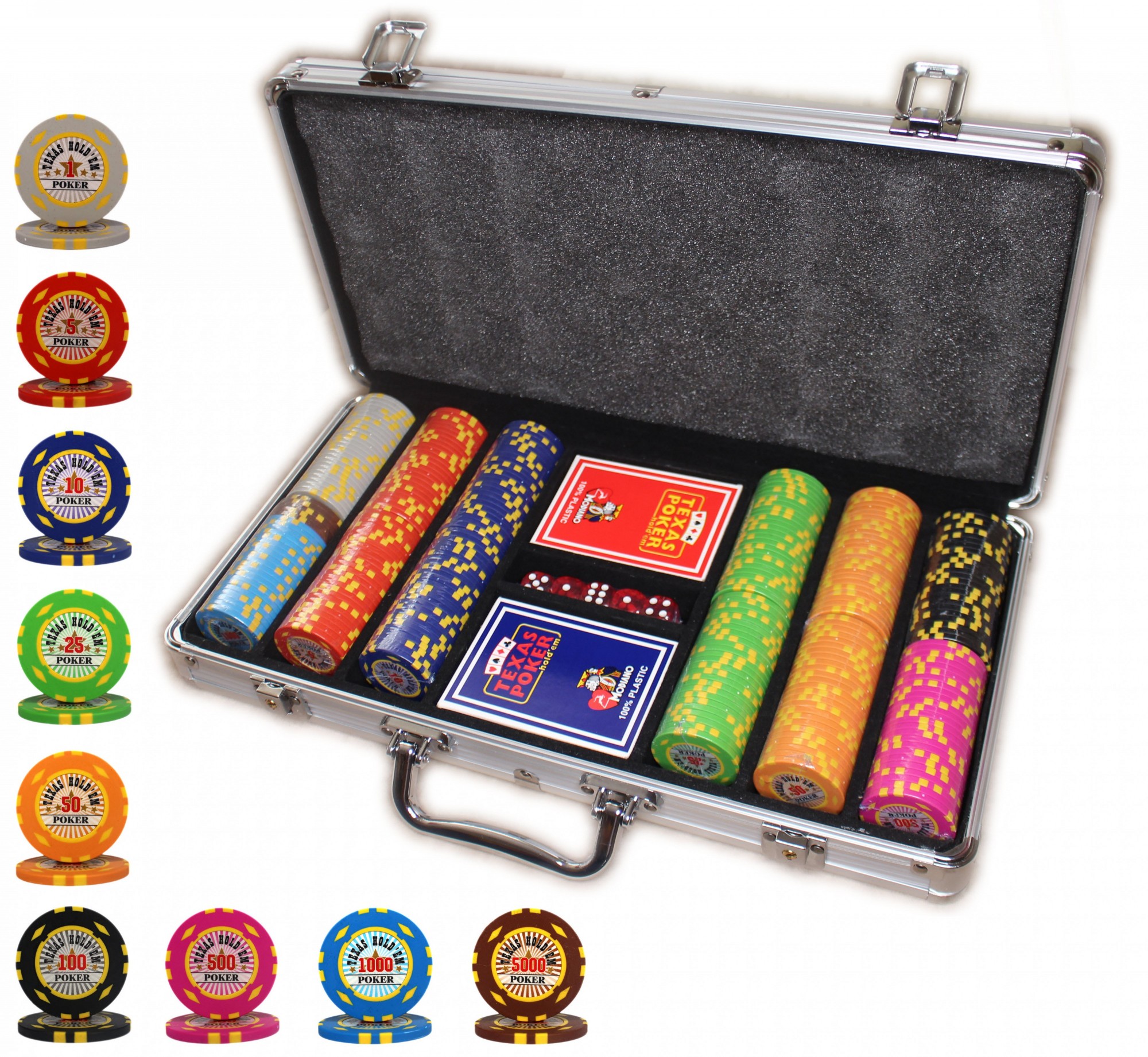 

Профессиональный покер набор Texas Hold'em Poker 300, фишки 14 грамм