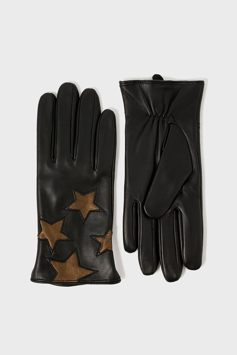 

Женские черные кожаные перчатки Star Accessorize M/L 292032