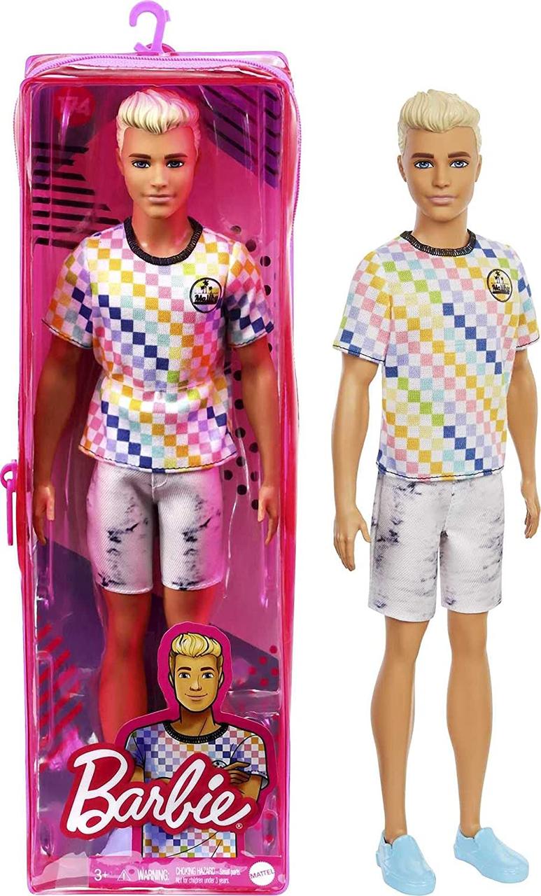 

Кукла Кен Модник в клетчатой футболке Barbie Ken Fashionistas Doll #174 (GRB90)