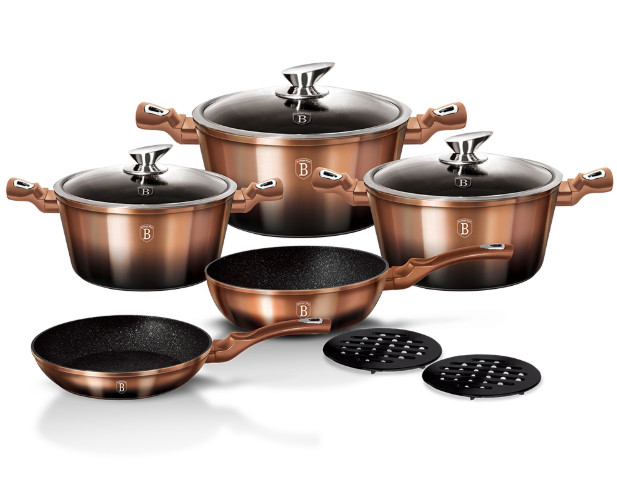 

Набор посуды 10 пр Metallic Line Rose Gold Noir Edition Berlinger Haus BH-1899