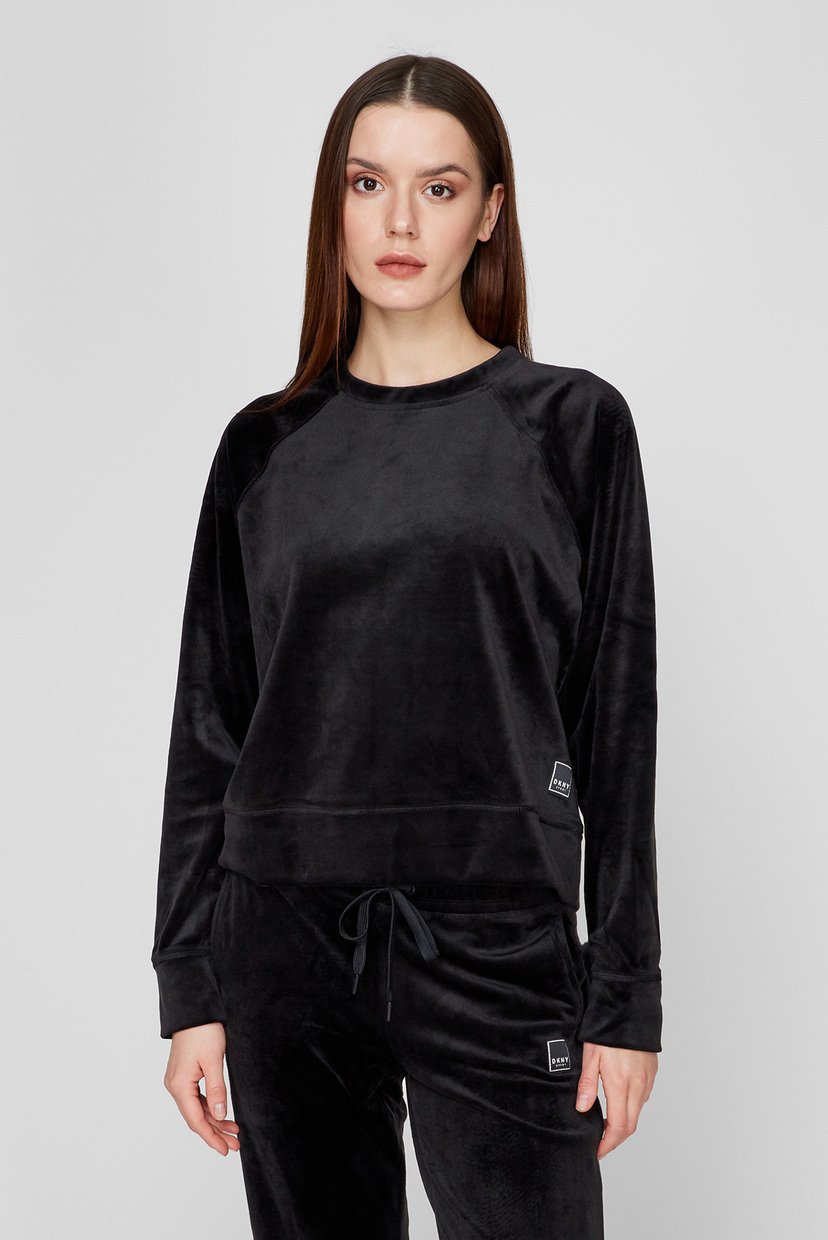 

Женский черный велюровый свитшот DKNY  DP1T8279, Женский черный велюровый свитшот DKNY S DP1T8279