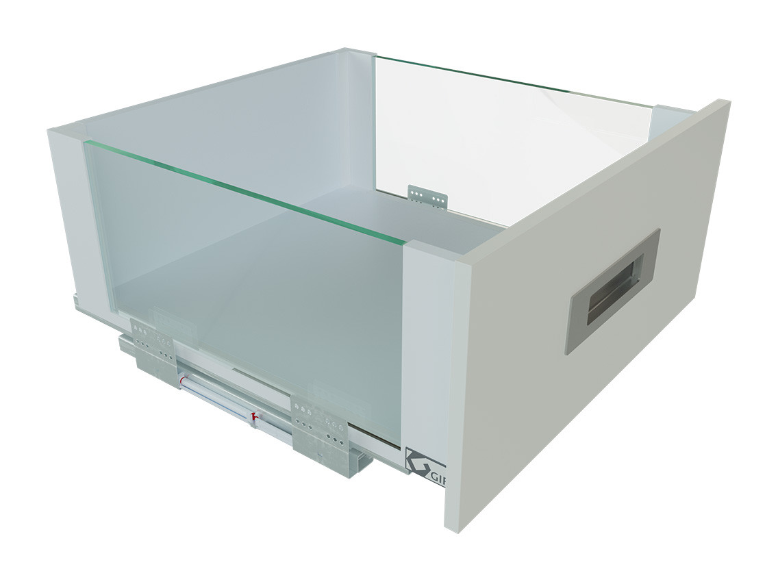 

Выдвижной ящик GIFF PRIME со стеклянными боковинами FlatBox L=450 H=199 белый