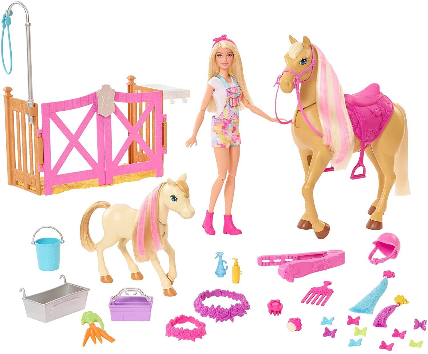 

Игровой набор кукла Барби Уход за лошадьми Barbie Groom 'n Care Horses Playset Doll, Blonde (GXV77)