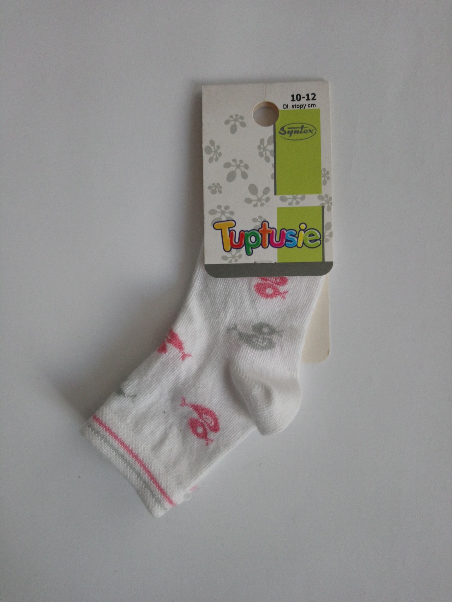 

Шкарпетки дитячі з малюнком Tuptusie SYNTEX (качечки/білі) р. - (10-12 см, Шкарпетки дитячі з малюнком Tuptusie SYNTEX (качечки/білі) р. 17-19 (10-12 см)