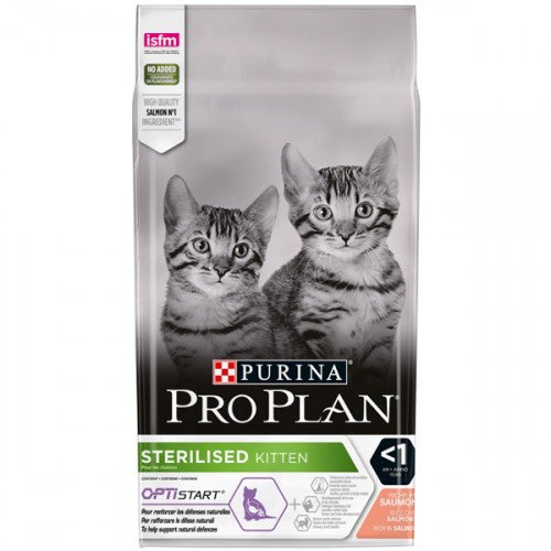 

Сухой корм Purina Pro Plan Sterilised Kitten для стерилизованных котят, с лососем, 1.5 кг