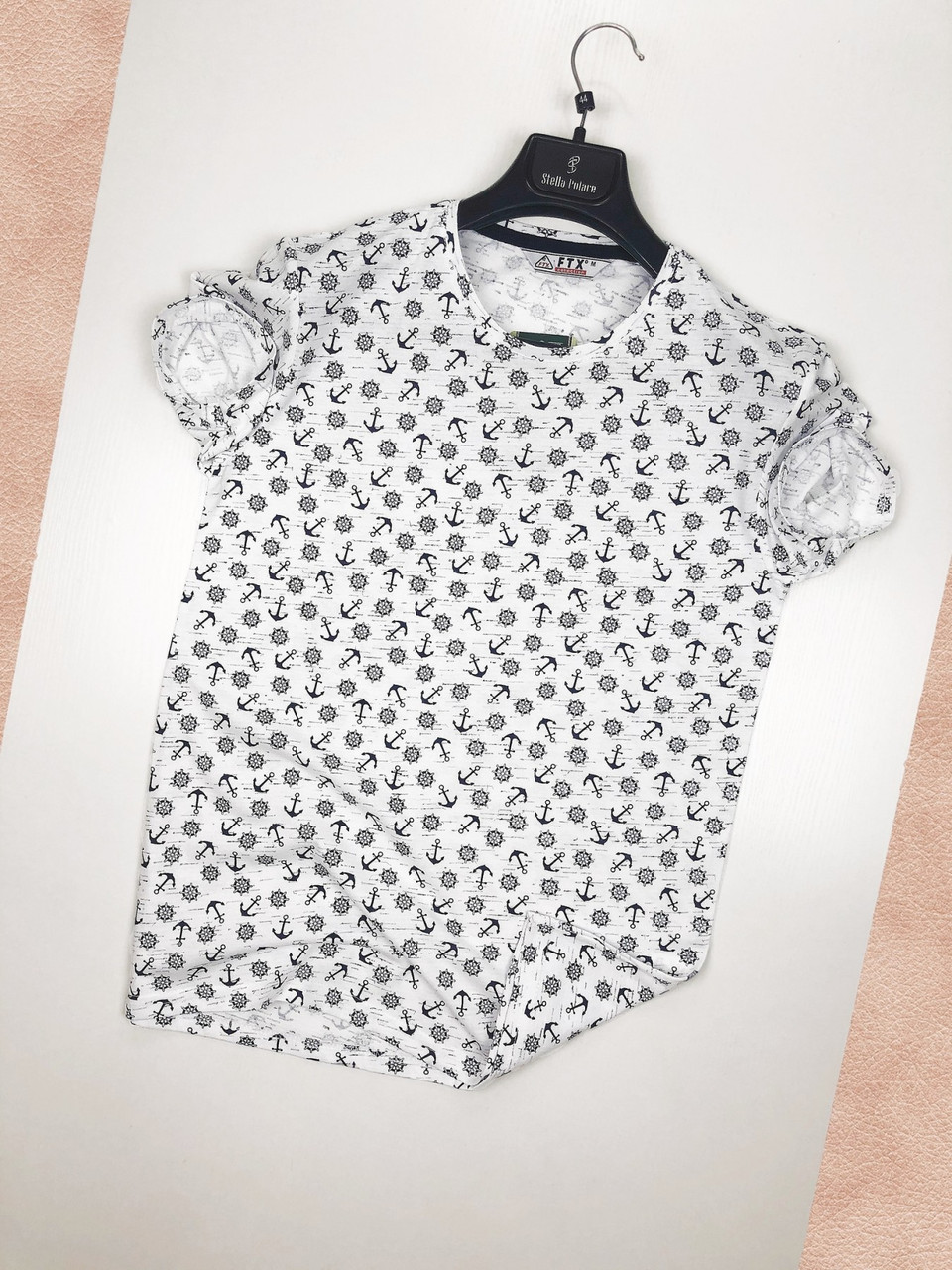 

Футболка ф017 Штурвалы/Якоря розмір S