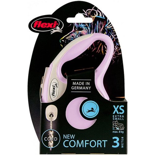 

Рулетка Flexi New Comfort XS, для собак, 3 м, трос, розовая