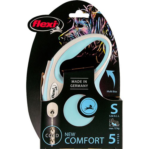 

Рулетка Flexi New Comfort S, для собак, 5 м, трос, голубая