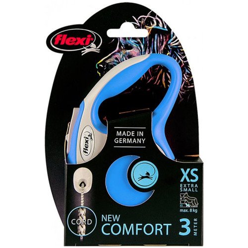 

Рулетка Flexi New Comfort XS, для собак, 3 м, трос, синяя