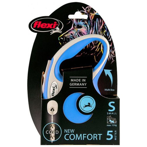 

Рулетка Flexi New Comfort S, для собак, 5 м, трос, синяя