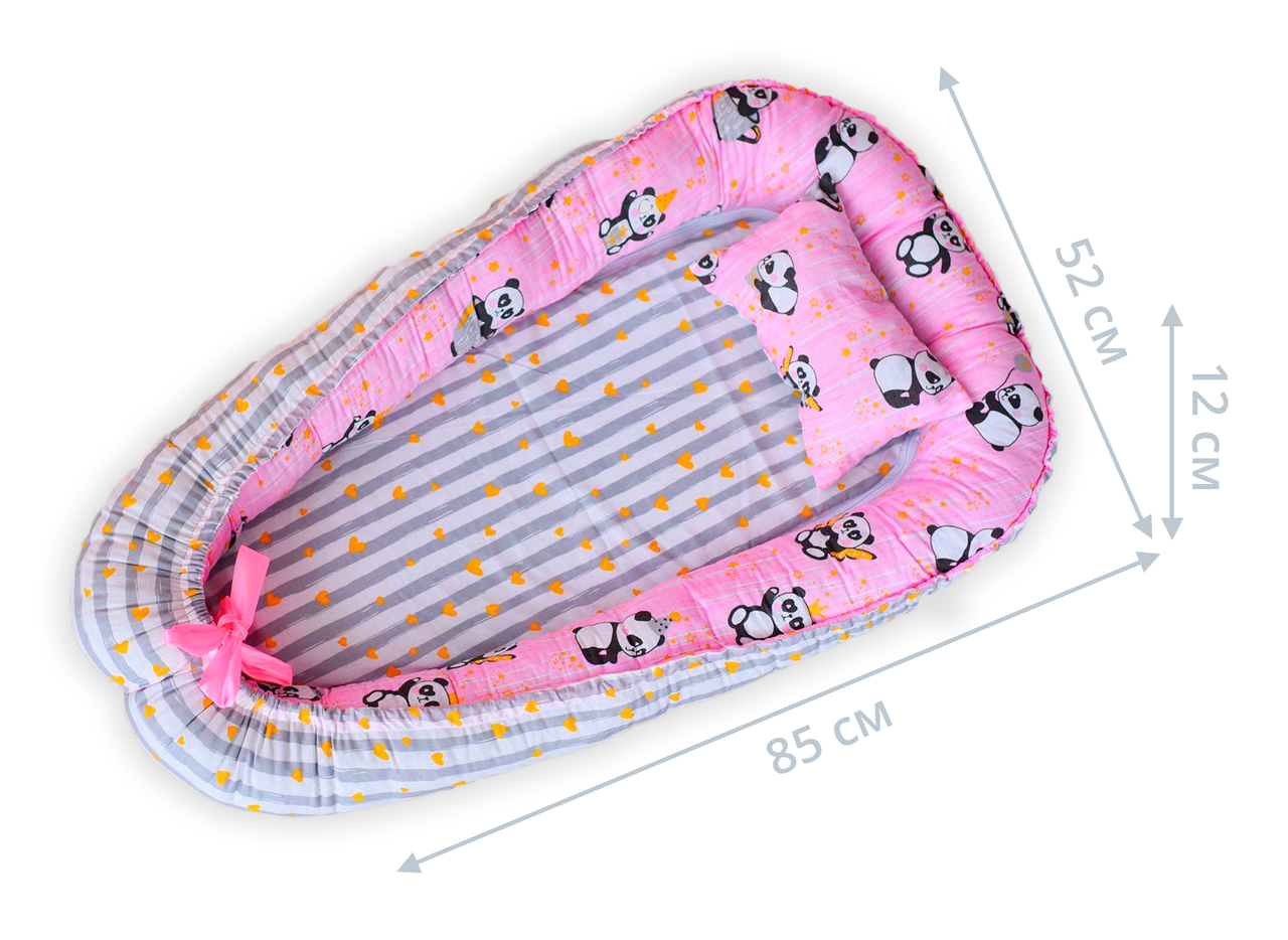 

Кокон позиционер для новорожденных Dobryi son 85х52 см 05-02 розовый с пандами