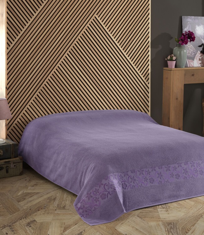 

Махровая простынь-пике Gold Soft Life Daisy фиолетовая 200x220 ts-02722