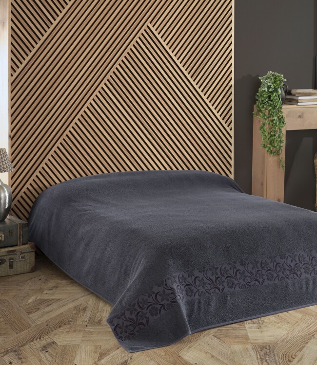 

Махровая простынь-пике Gold Soft Life Daisy антрацит 160x220 ts-02762