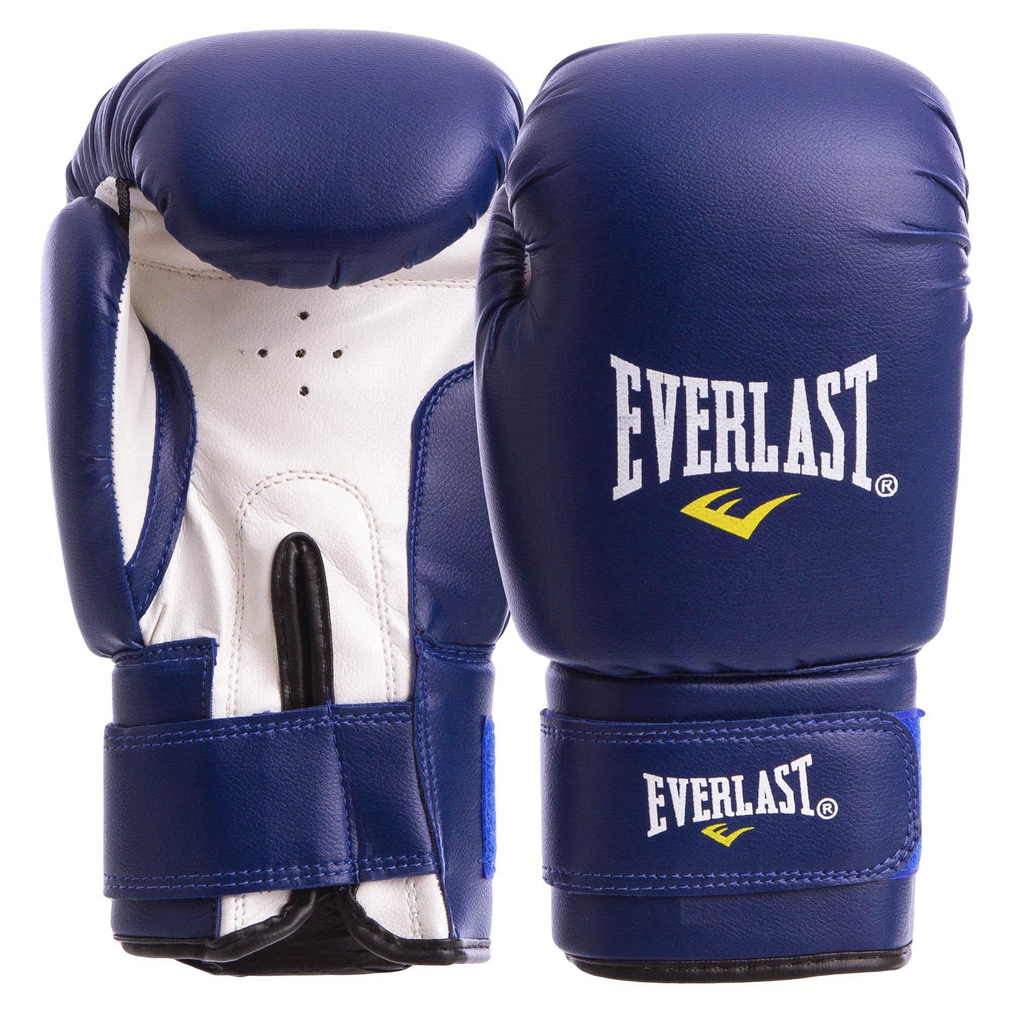 

Перчатки боксерские на липучке Everlast 10oz PVC синий BO-0330