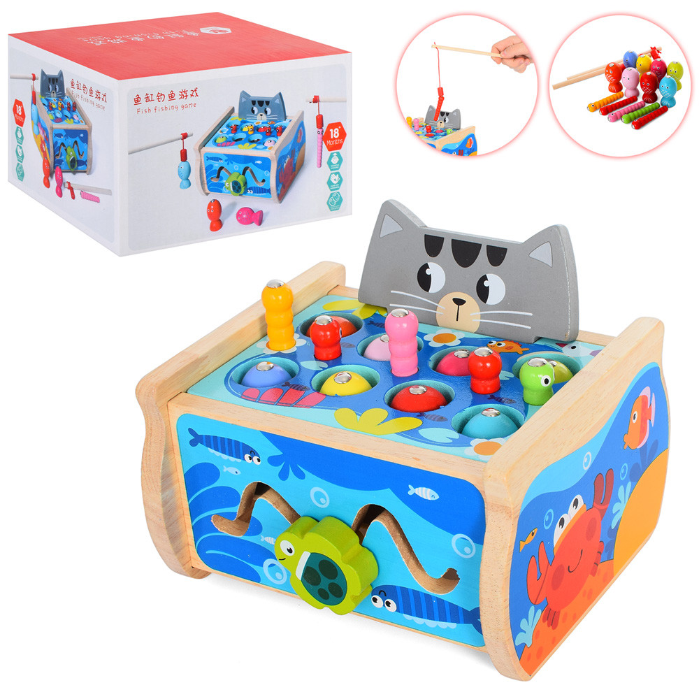 

Деревянная игрушка Центр развивающий рыбак, лабиринт, удочки( MD 1822)