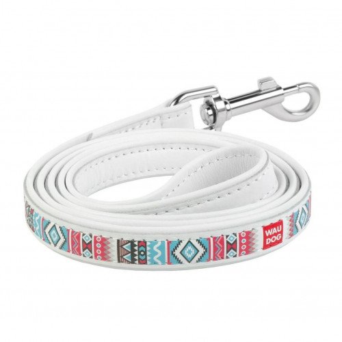 

Поводок Waudog Printed с рисунком Этно для собак 25 мм, 122 см, белый
