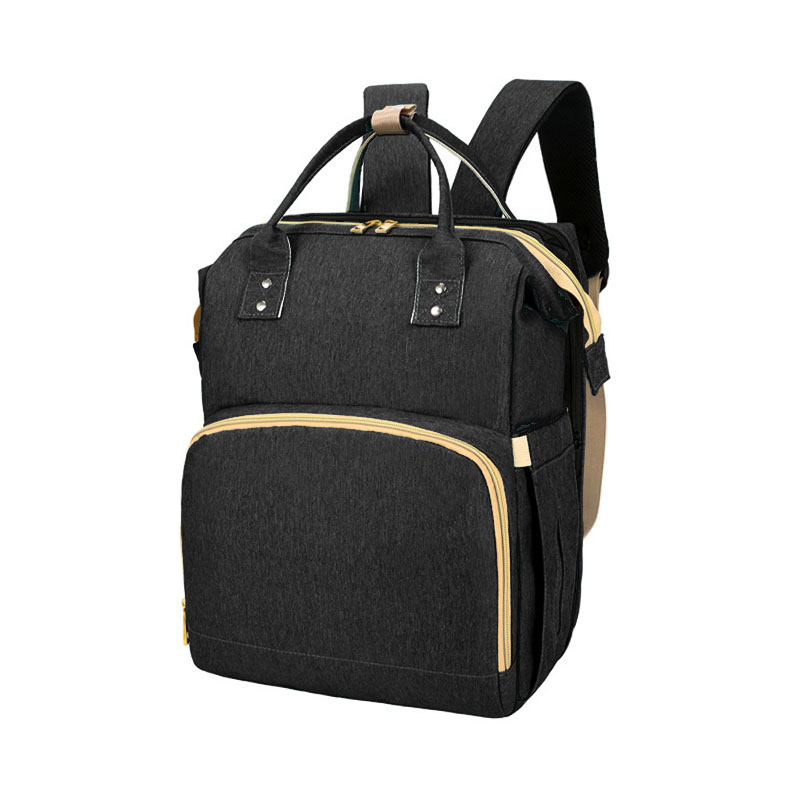 

Сумка рюкзак Lesko 2 в 1 Black для мам и складная кроватка для малыша портативная городская