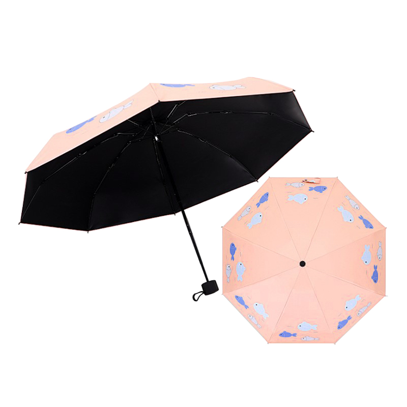 

Мини-зонт Small Fish Lesko 190T Light Pink карманный для детей