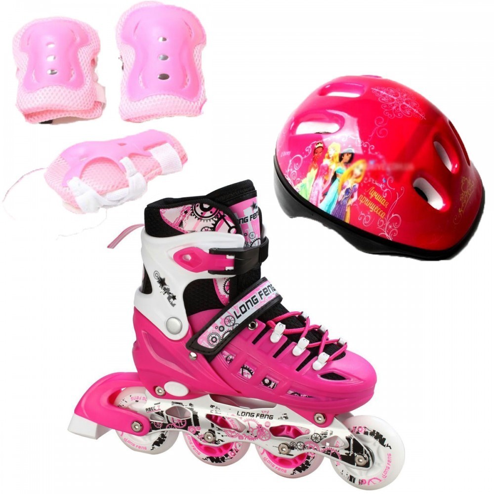 

Ролики детские раздвижные Scale Sports Combo Disney - USA (защита + шлем) 38-42, Best Princess (розовый) (2T3040E)