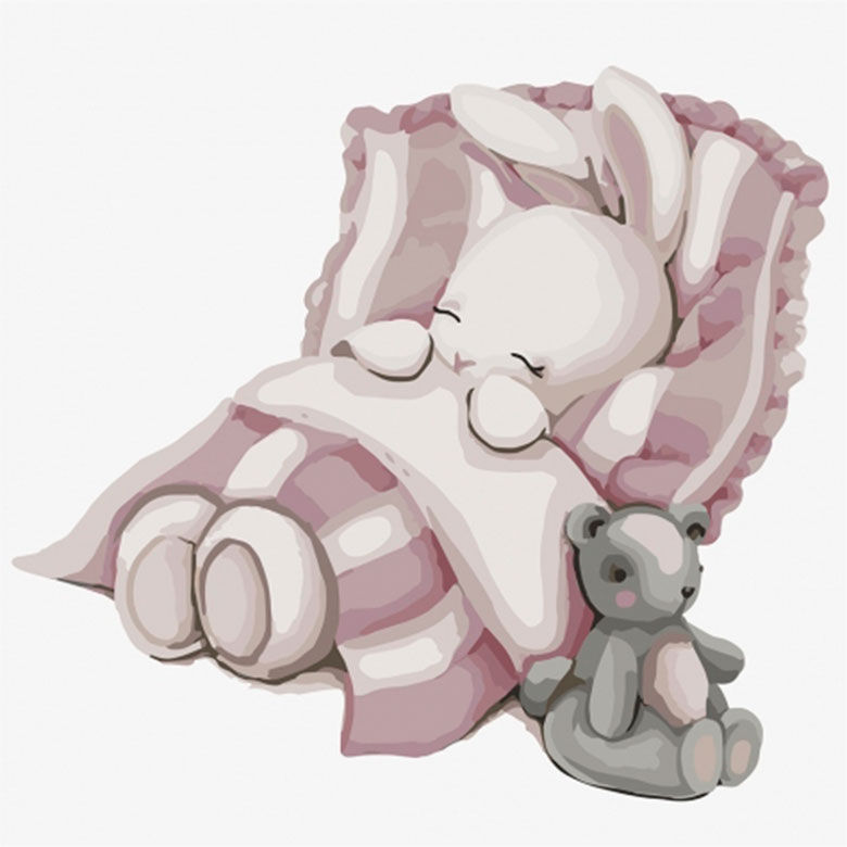 

Картина по номерам Идейка Спокойной ночи, зайка КН2339 30x30см