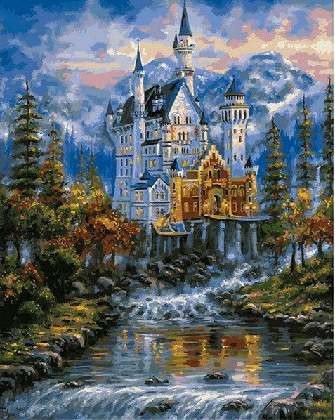 

Картина по номерам Mariposa Замок Нойшванштайн Q2100 40x50см