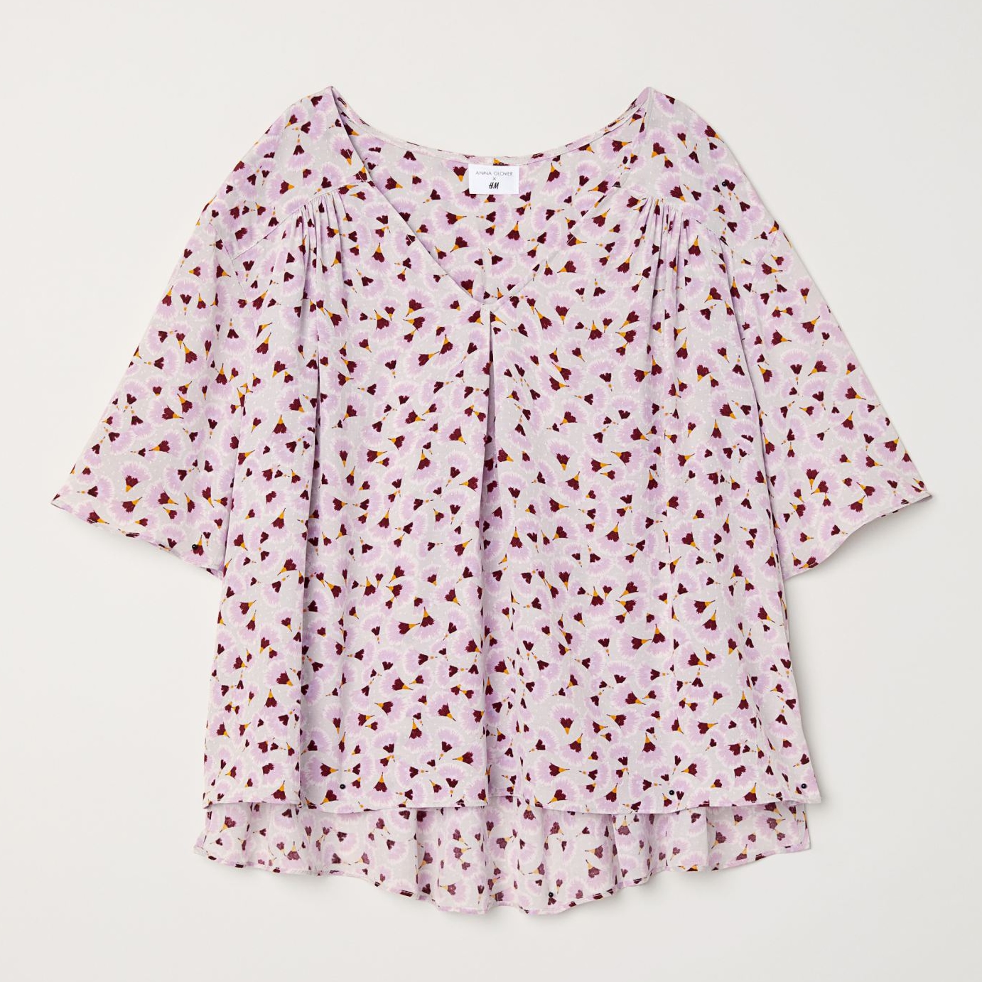 

Блузка H&M 212-635049  Белая с розовым, Блузка H&M 212-635049 40 Белая с розовым