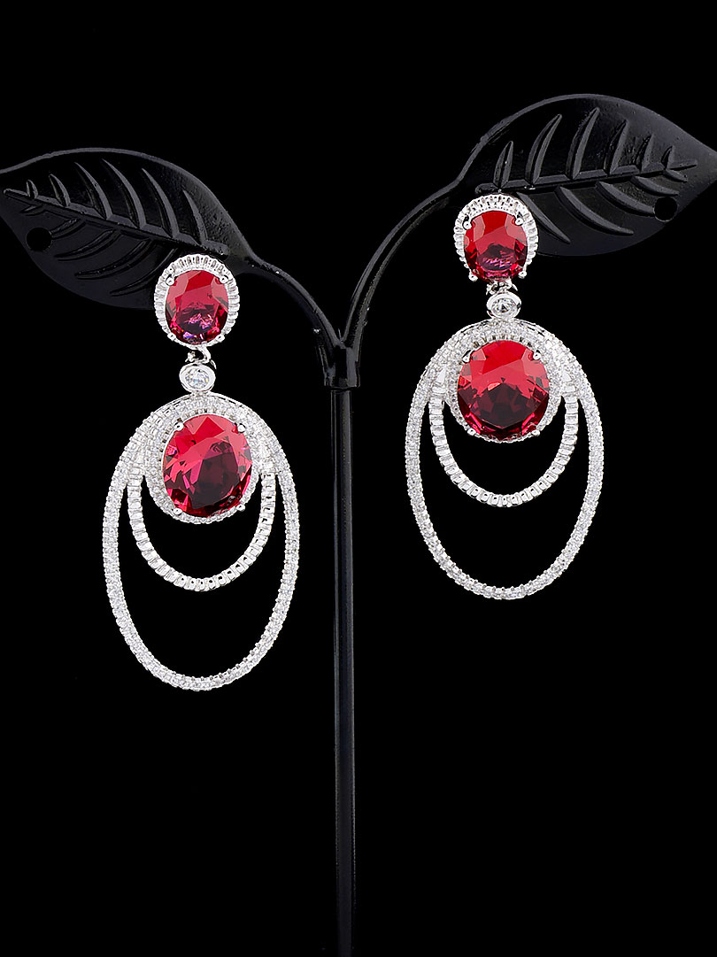 

Серьги с малиновым камешком Xuping №9047899