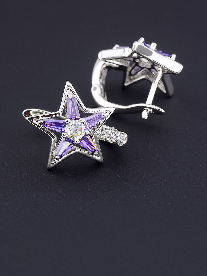 

Серьги с фиолетовым фианитом Xuping №9058751