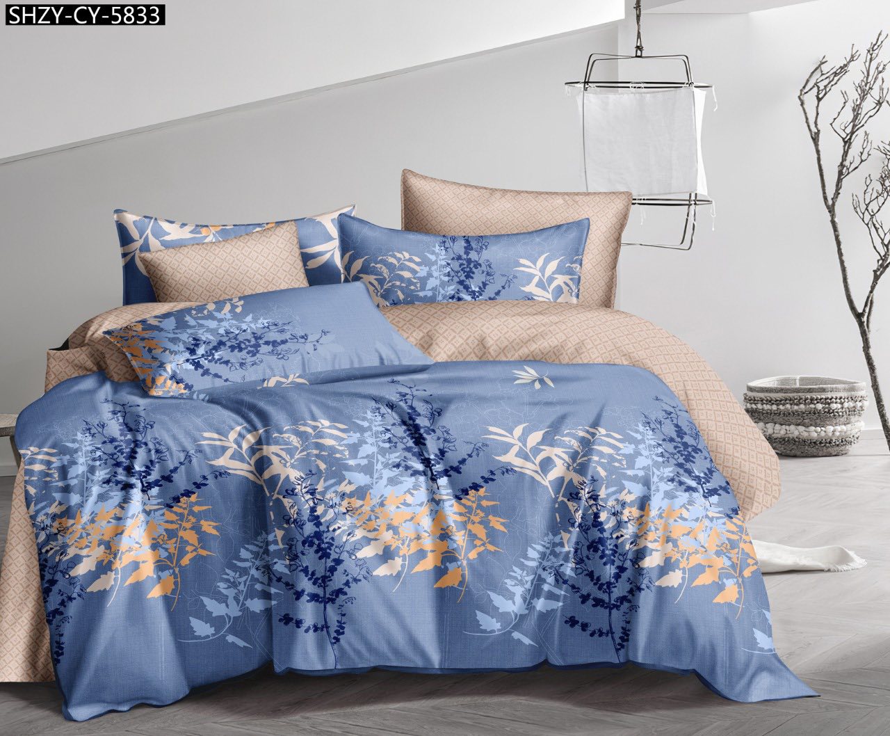 

Комплект постельного белья ViTex G-1033 евро(р) 70*70см голубой с оранжевым