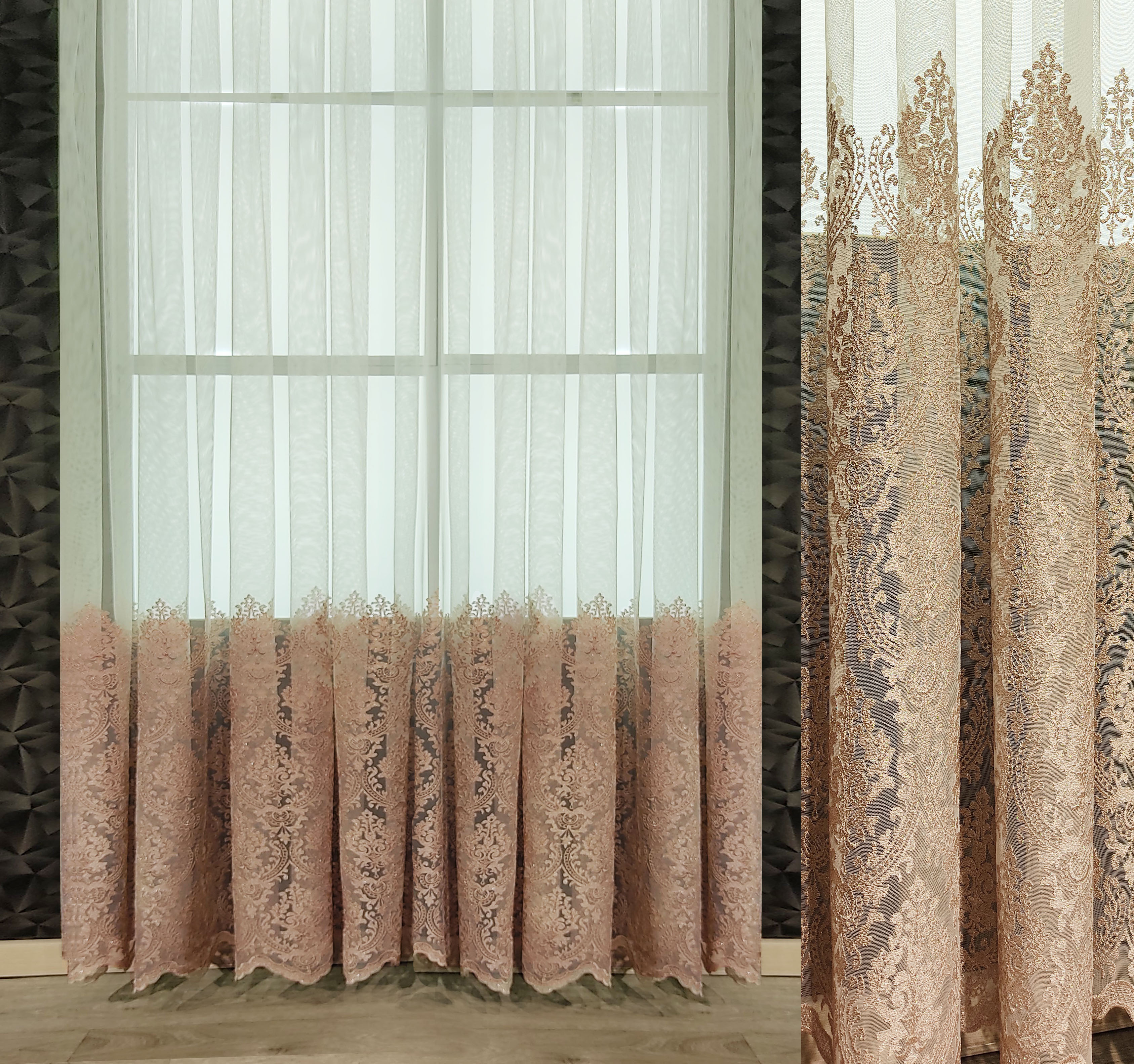 

Тюль Троя Магиза купон 500х265 см Пудра