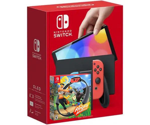 

Nintendo Switch (OLED model) Neon Blue-Red + Игра Ring Fit Adventure