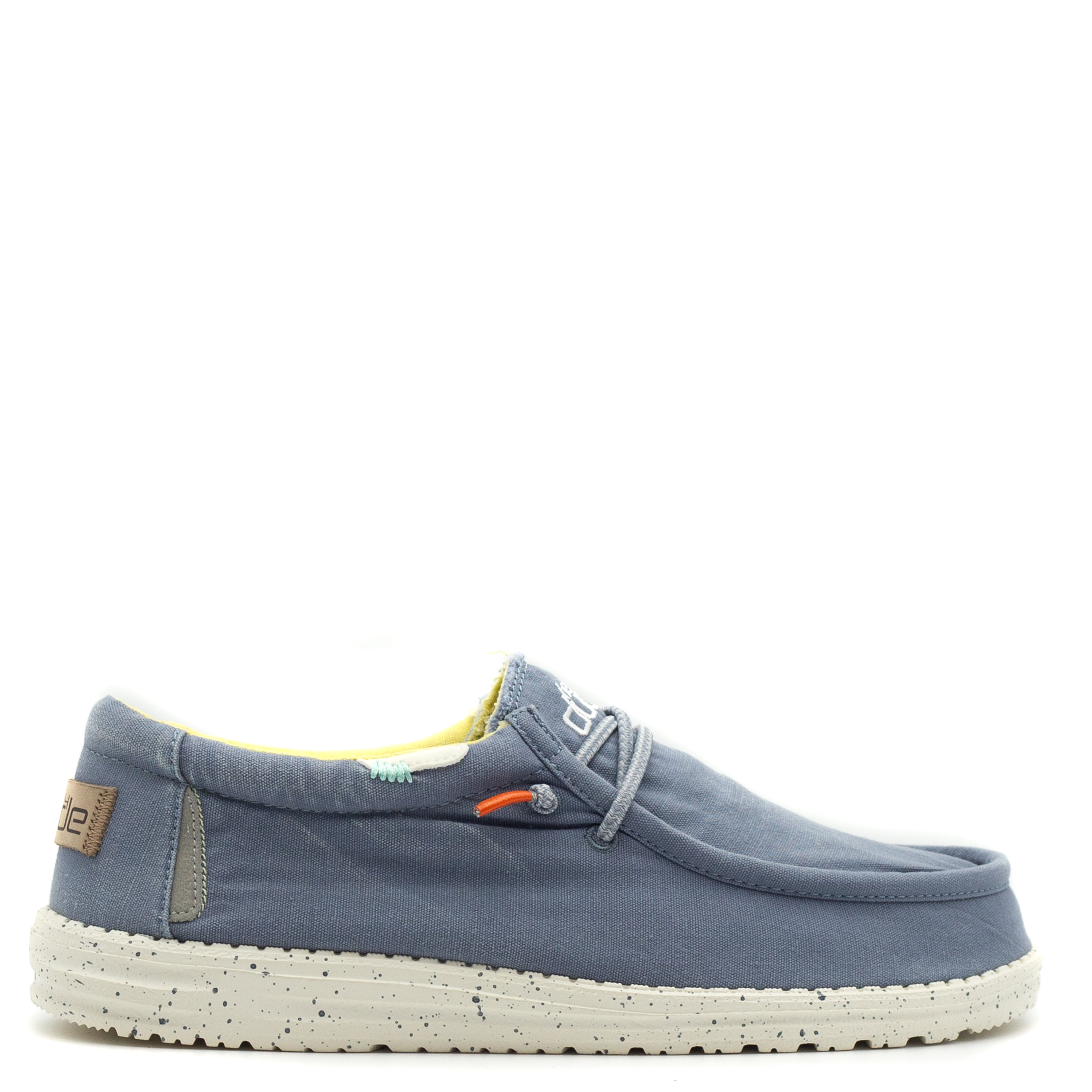 

Мокасини HEY DUDE Wally Washed Blue Stone Yellow Блакитний 45 (28,5 см)