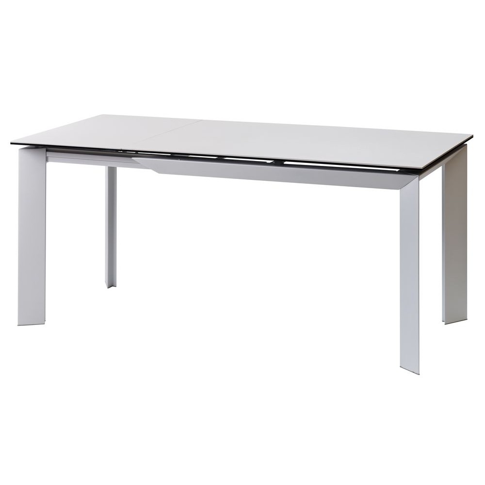 

Стол обеденный раскладной в гостиную, кухню Vermont Pure White 120(+50)x80x76 см керамика, металл белый Concepto