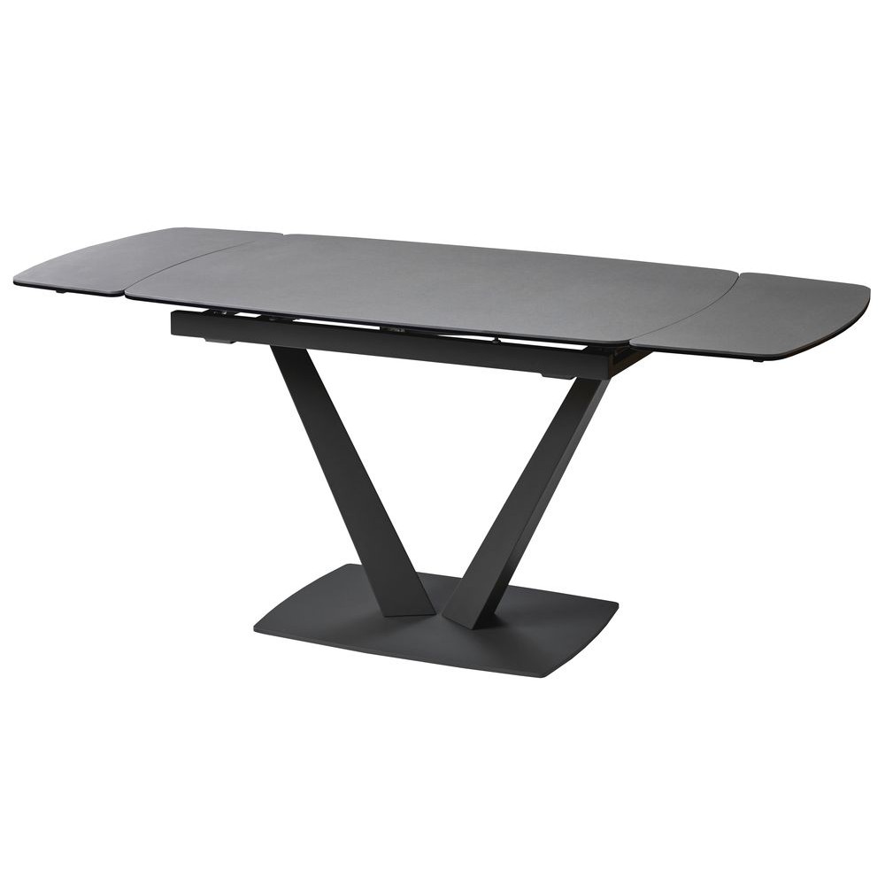 

Стол обеденный раскладной в гостиную, кухню Elvi Pure Grey 120(+60)x80x76 см керамика, металл серый Concepto