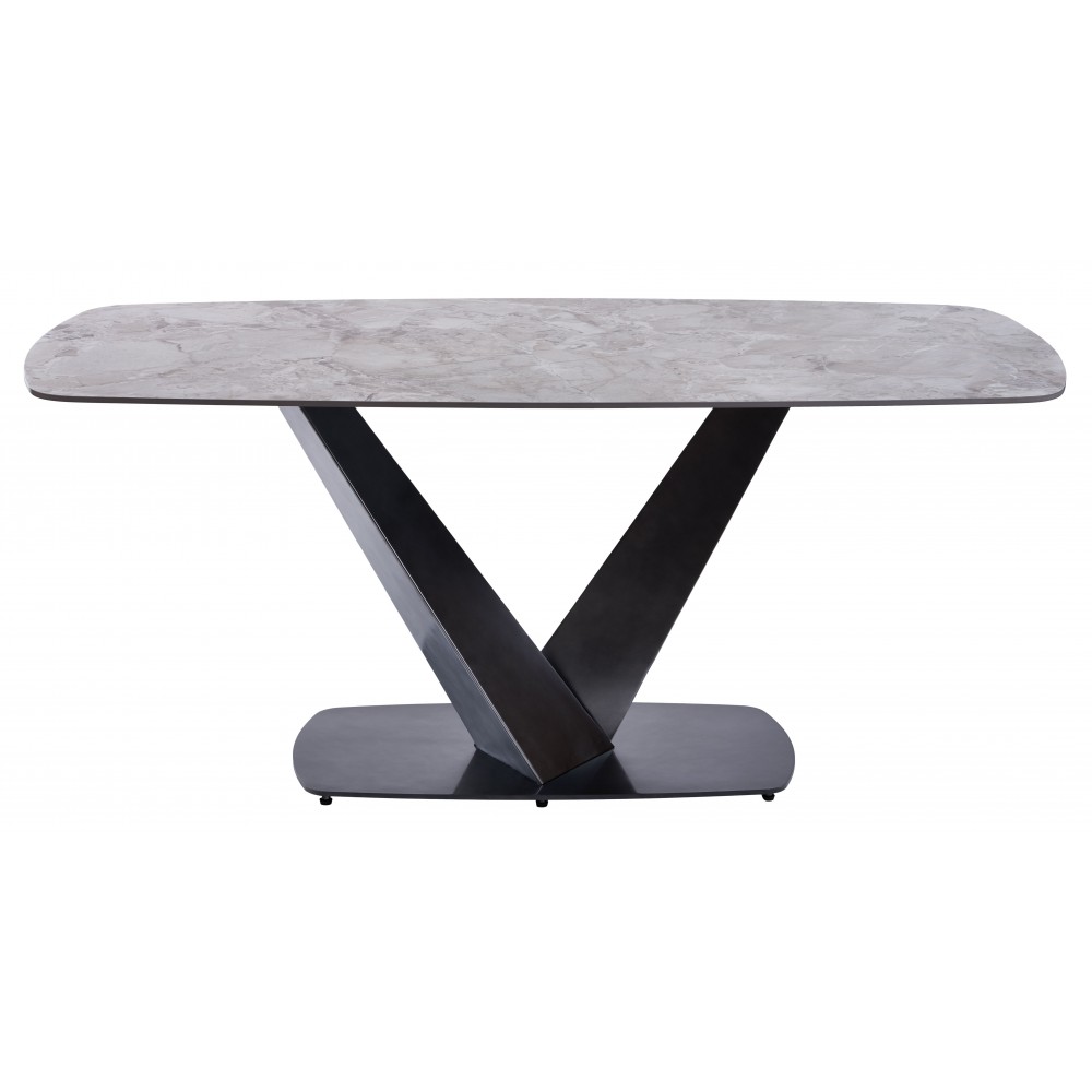 

Стол обеденный не раскладной в гостиную, кухню Marvel Grey Stone 180х90х75 см керамика/металл серый Concepto