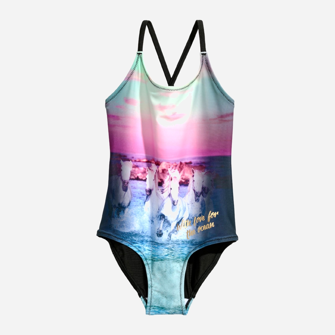 

Купальник сдельный H&M 412-577299 98-104 см Черный/Принт