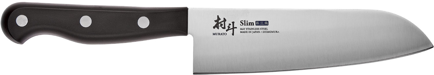 

Нож кухонный Shimomura Slim Santoku. Длина клинка - 165 мм (3989.00.48)
