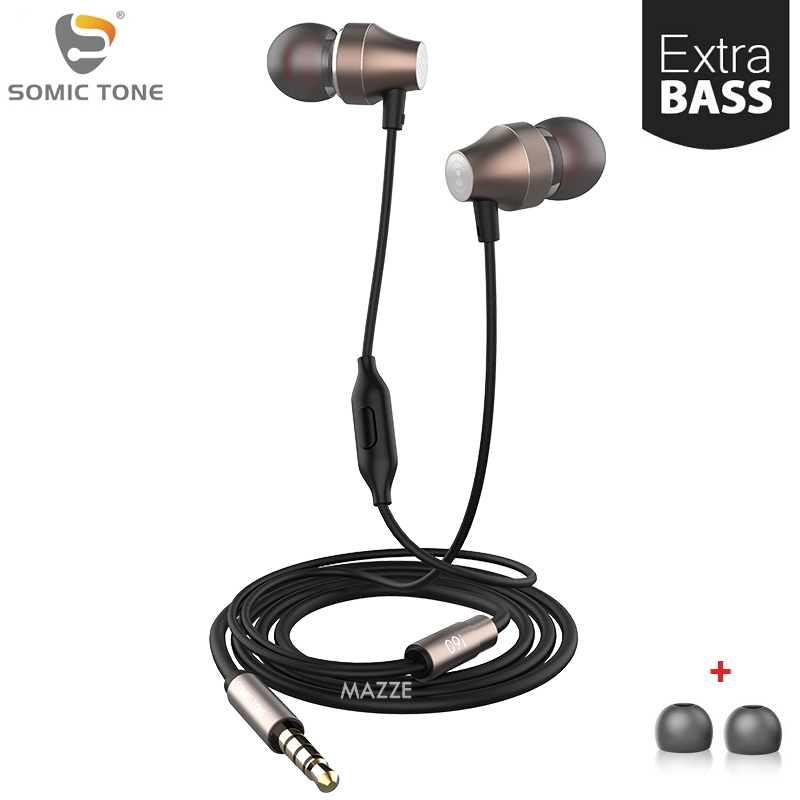 

Вакуумные Проводные Наушники с Микрофоном (1.2м) 3.5mm jack Стерео Гарнитура Для Телефона Смартфона Ноутбука SomicTone C9i Brown
