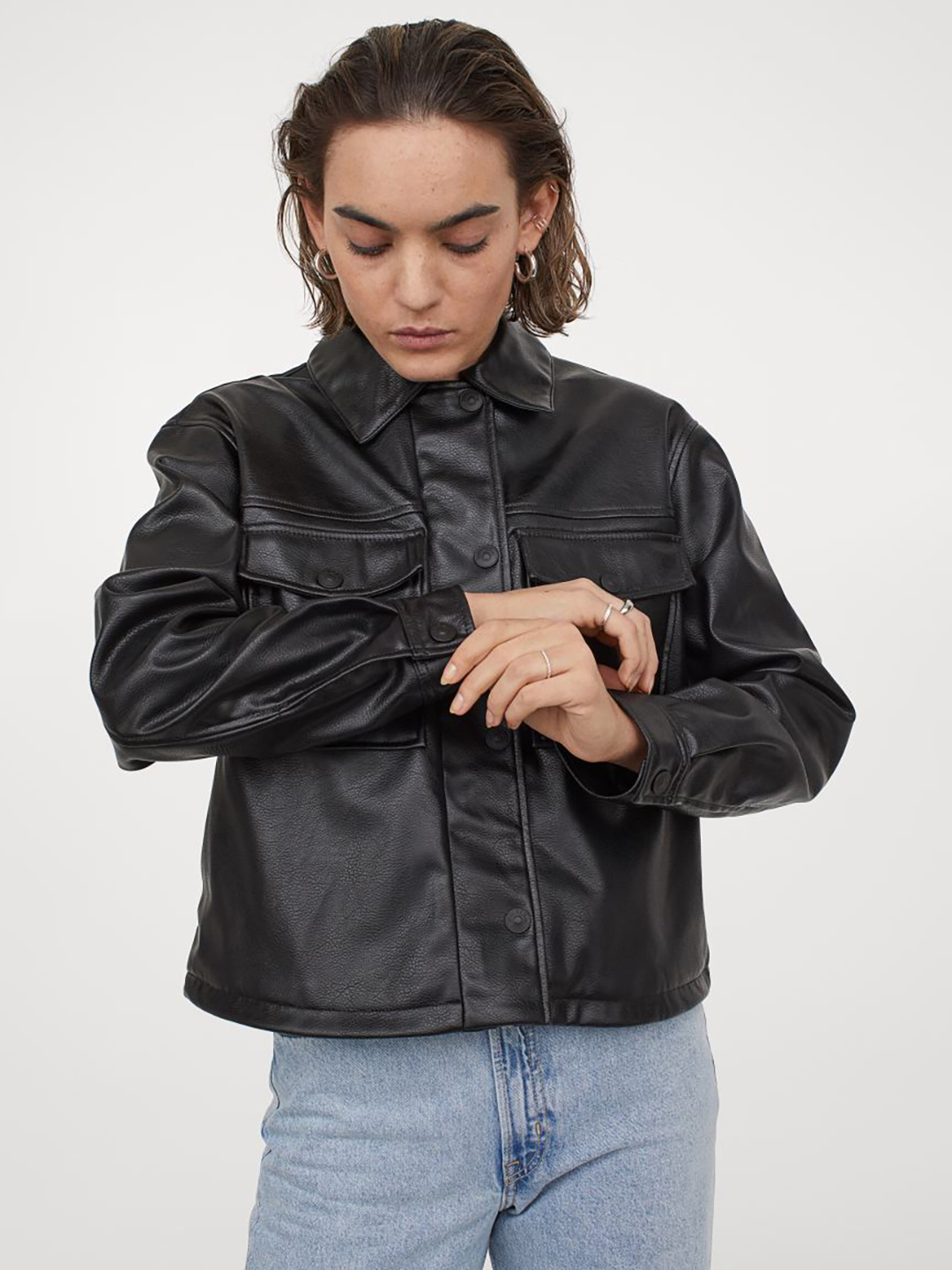 

Куртка из искусственной кожи H&M 926661001b39 XXS Черная