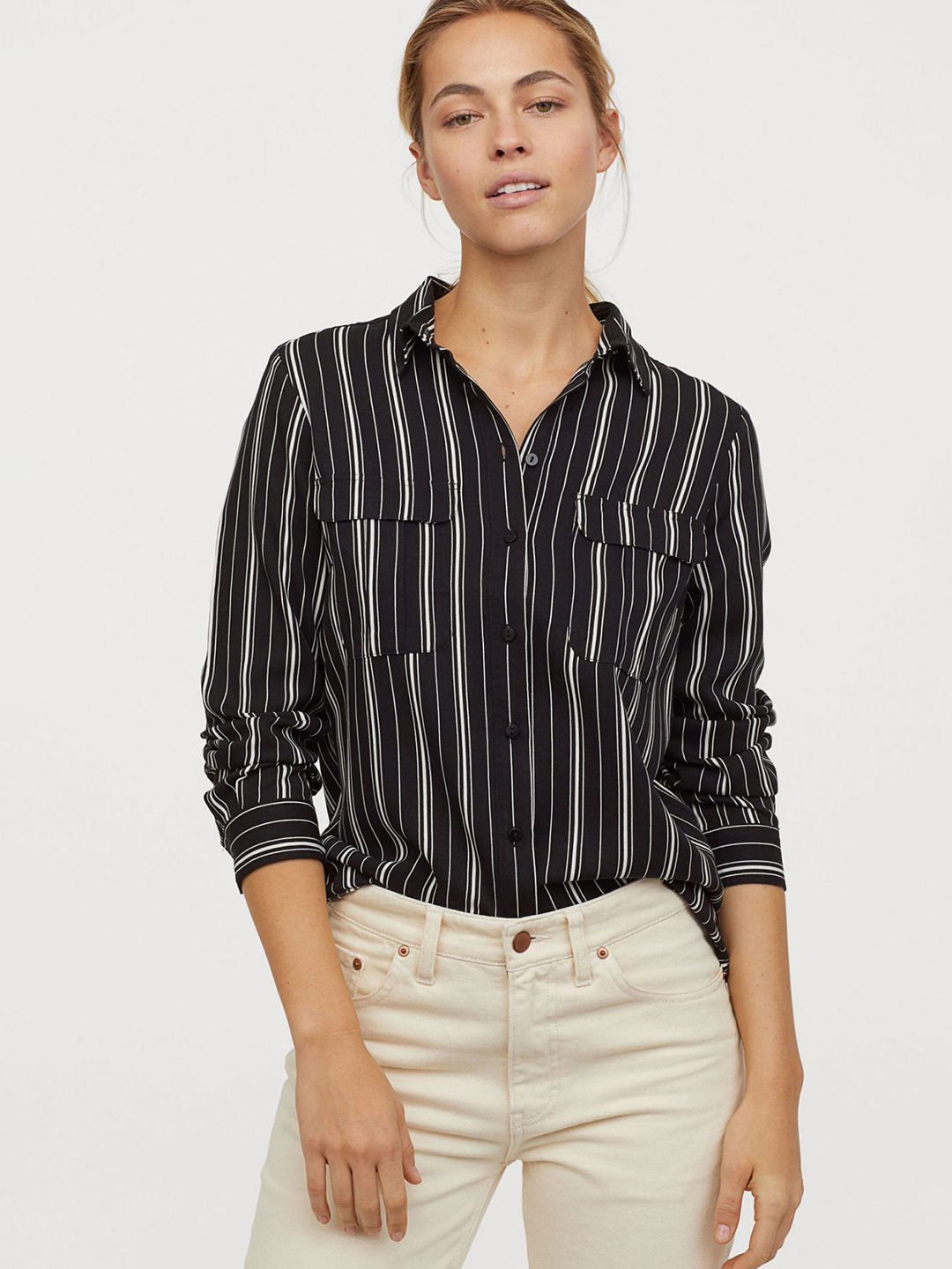 

Рубашка H&M 707488b41  Черная, Рубашка H&M 707488b41 34 Черная